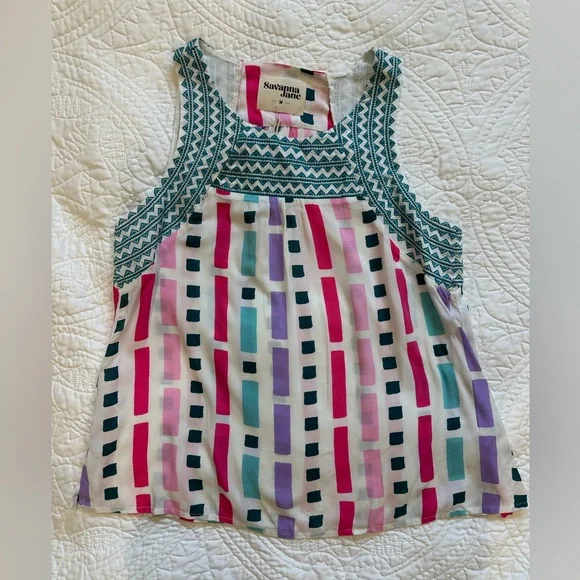 Savanna Jane Pink and Purple Blouse with Crochet Trim - Picture 1 of 4